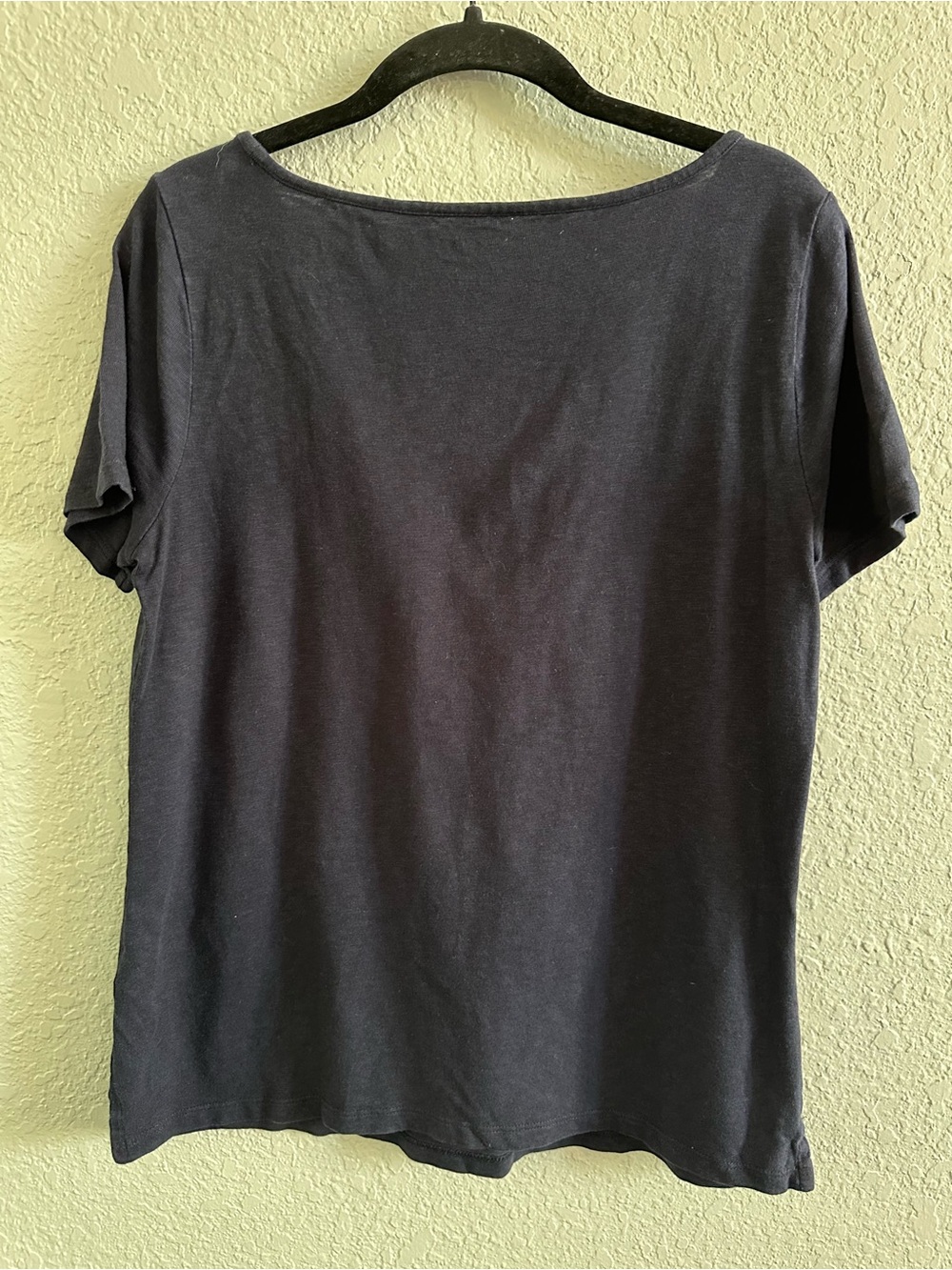 Talbots Women’s Navy Eyelet‎ Trim Short Sleeve Tee Top Cotton Modal Size Small - Picture 5 of 8